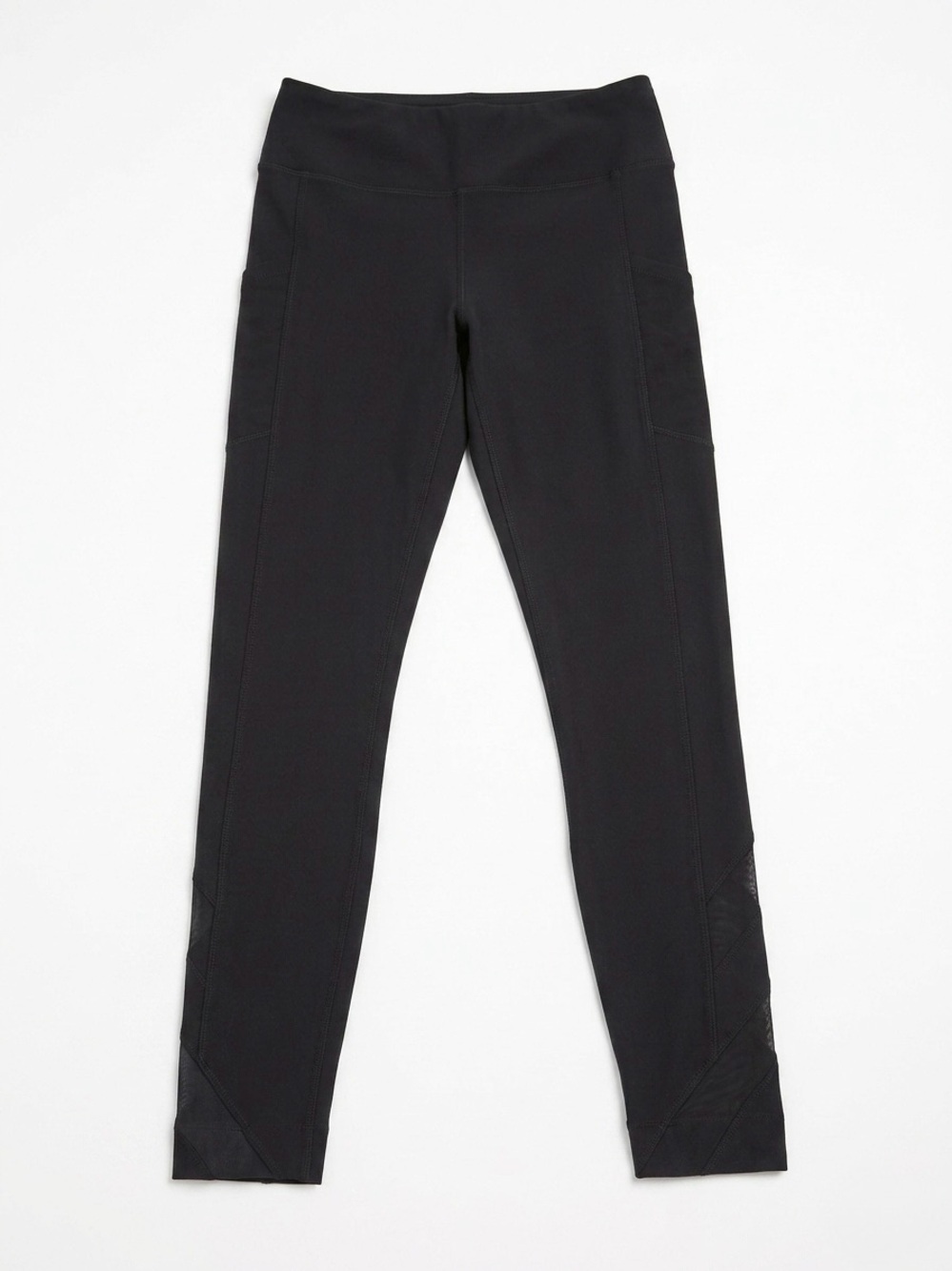 Mondetta Womens Black Mesh Panel Athletic Leggings with Pockets Size Small
